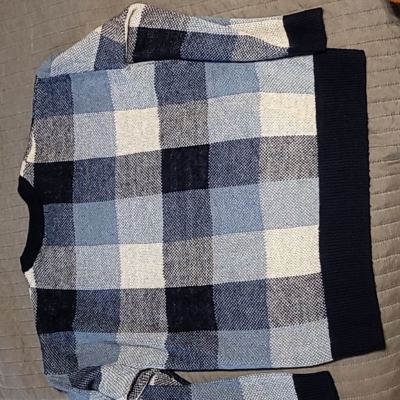 Womens blue Buffalo plaid sweater NWOT  size M - Picture 5 of 5